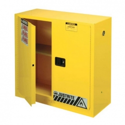 Justrite 30 Gallon Cabinet Manual Door Yellow Flammable Safe Sure-Grip EX Justrite 893000